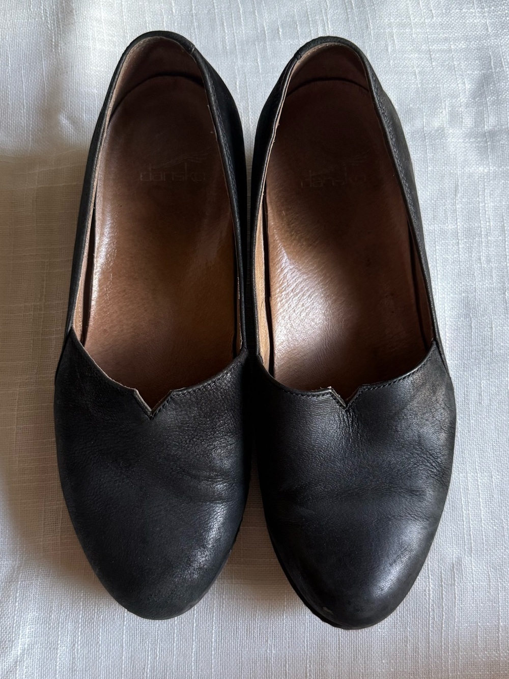 Dansko Liliana Black Concealed Wedge Heel Loafer Women's Size 38 US 7.5 Leather